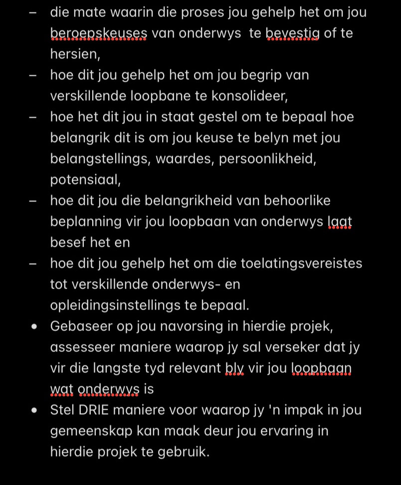 Solved: — die mate waarin die proses jou gehelp het om jou ...
