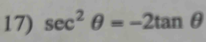 sec^2θ =-2tan θ