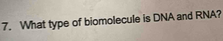 What type of biomolecule is DNA and RNA?