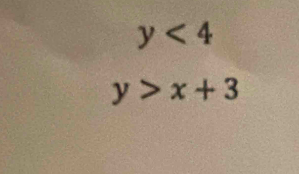 y<4</tex>
y>x+3