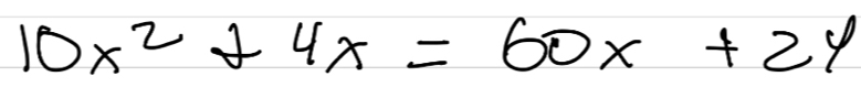 10x^2+4x=60x+24