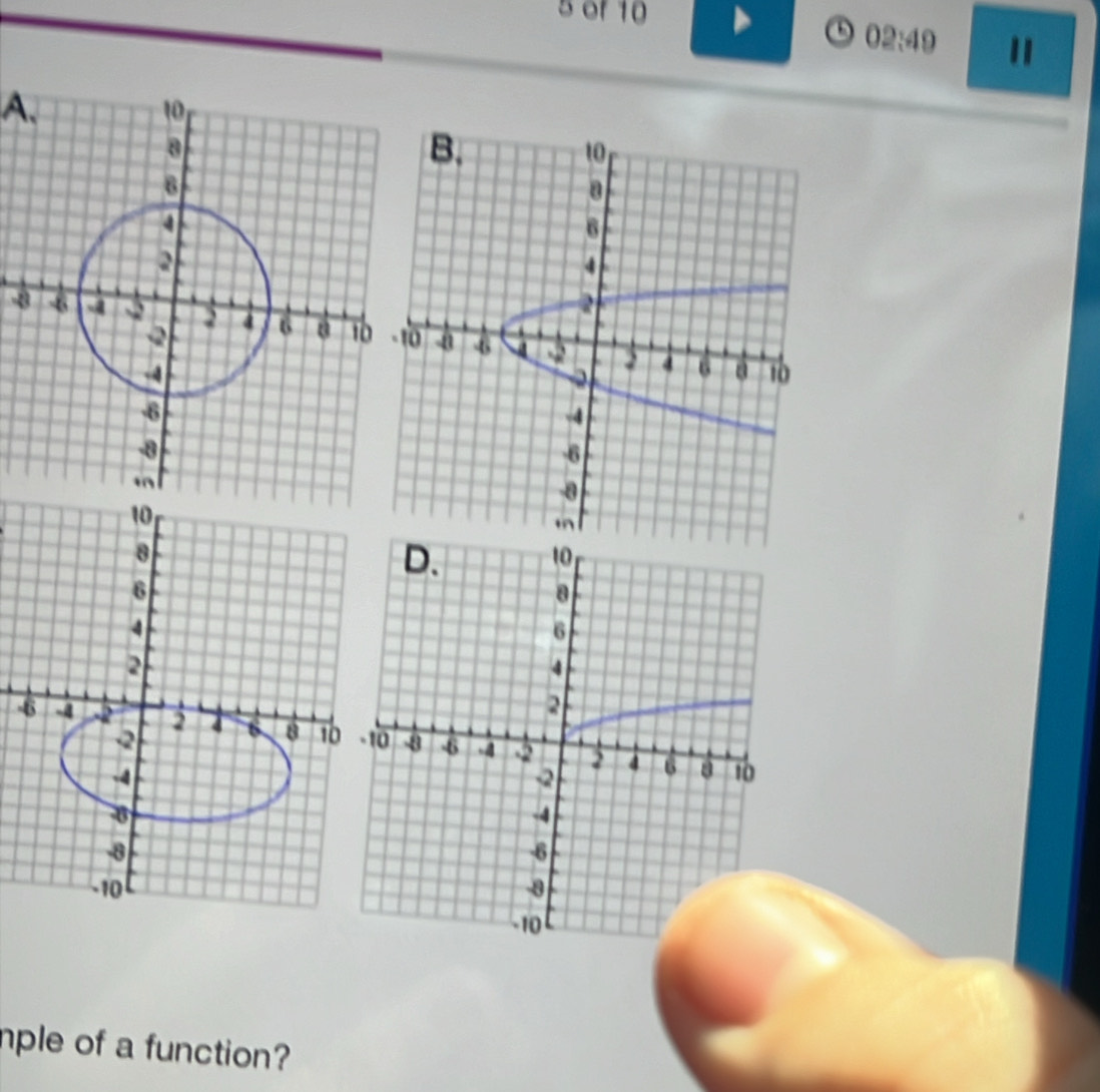 of 10 
D
02:41 " 
A、
-8
mple of a function?