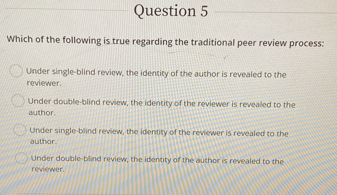 Solved: Which of the following is true regarding the traditional peer ...