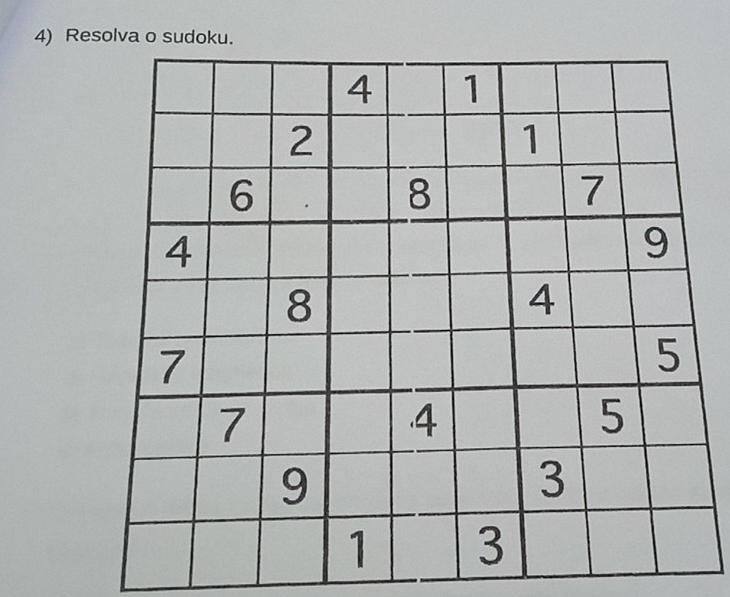 Resolva o sudoku.