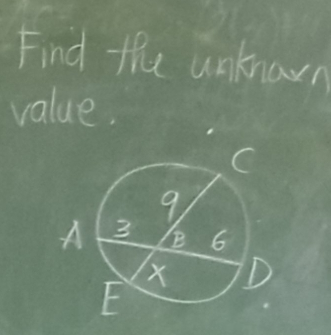 Find the unknawn 
value.