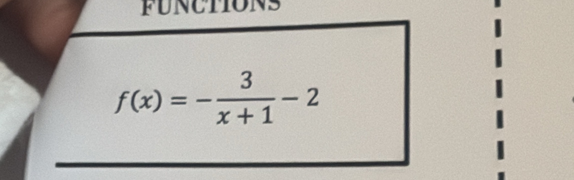 FUNCTIONS
f(x)=- 3/x+1 -2