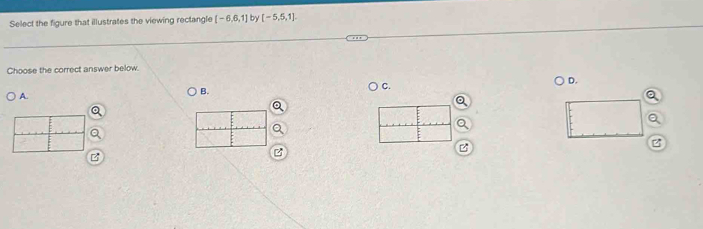 Solved: Select the figure that illustrates the viewing rectangle [-6,6 ...