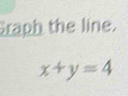 raph the line.
x+y=4