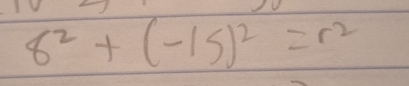 8^2+(-15)^2=r^2