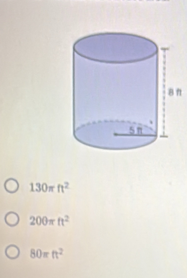 π
130π ft^2
200π ft^2
80π ft^2