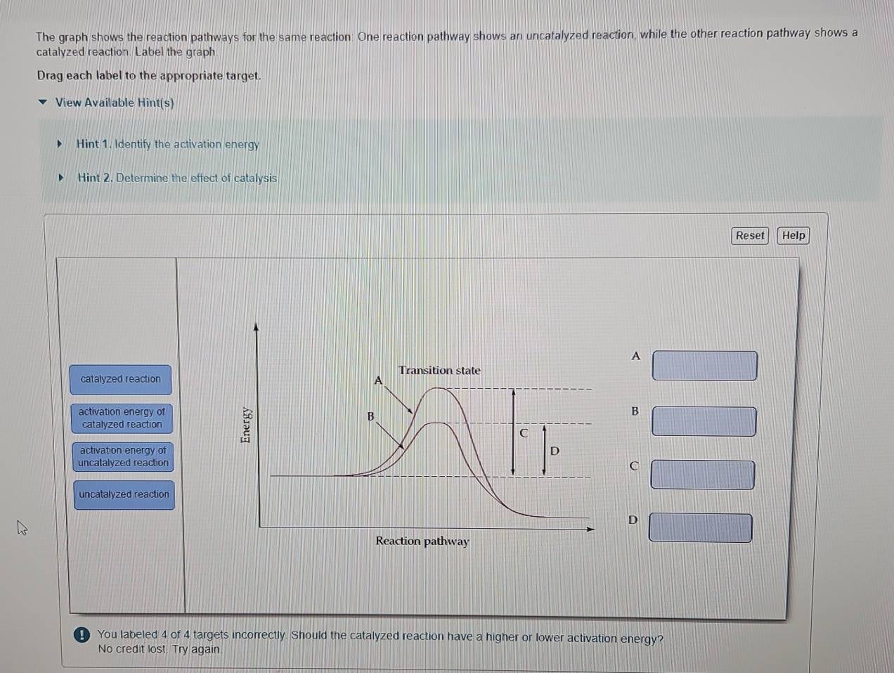 Solved: The graph shows the reaction pathways for the same reaction ...