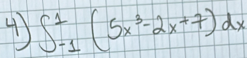 ∈t _(-1)^1(5x^3-2x+7)dx