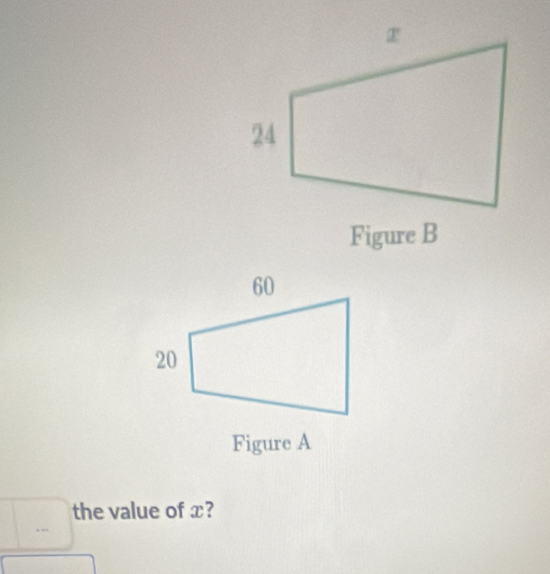 Figure B 
Figure A 
the value of x?