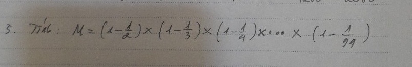 Till: M=(1- 1/2 )* (1- 1/3 )* (1- 1/4 )* ·s * (1- 1/99 )