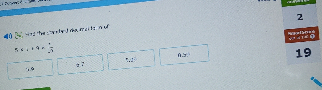 Solved: Convert decimls answer 2 Find the standard decimal form of ...