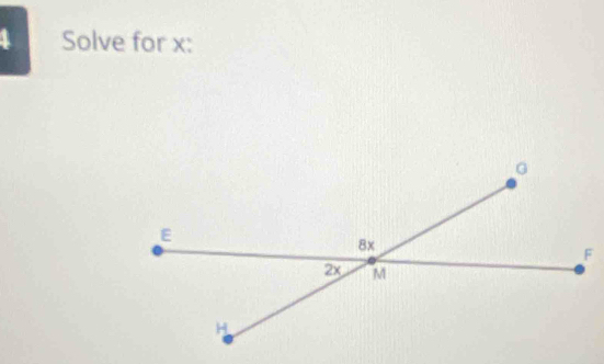 Solve for x :