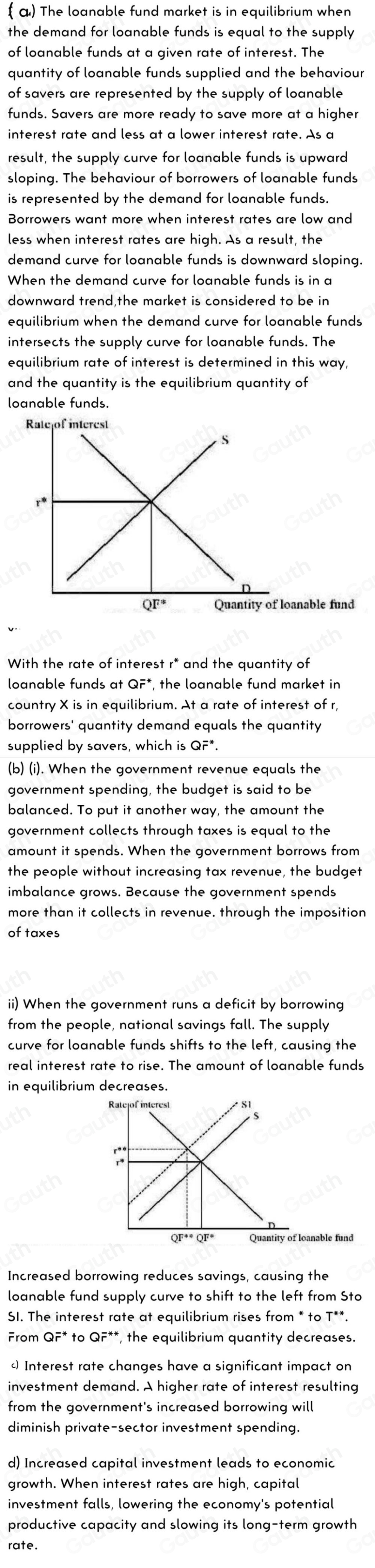 Solved: Assume that the loanable funds market in Country X is currently ...