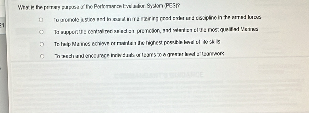 Solved: What is the primary purpose of the Performance Evaluation ...