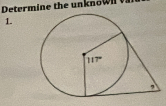 Determine the unknow n    
1.