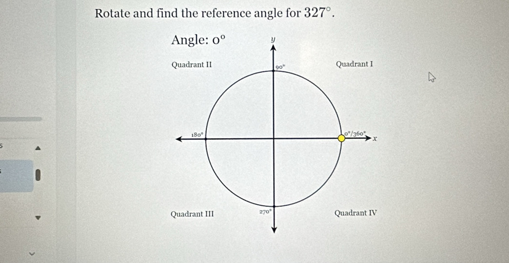 Rotate and find the reference angle for 327°.