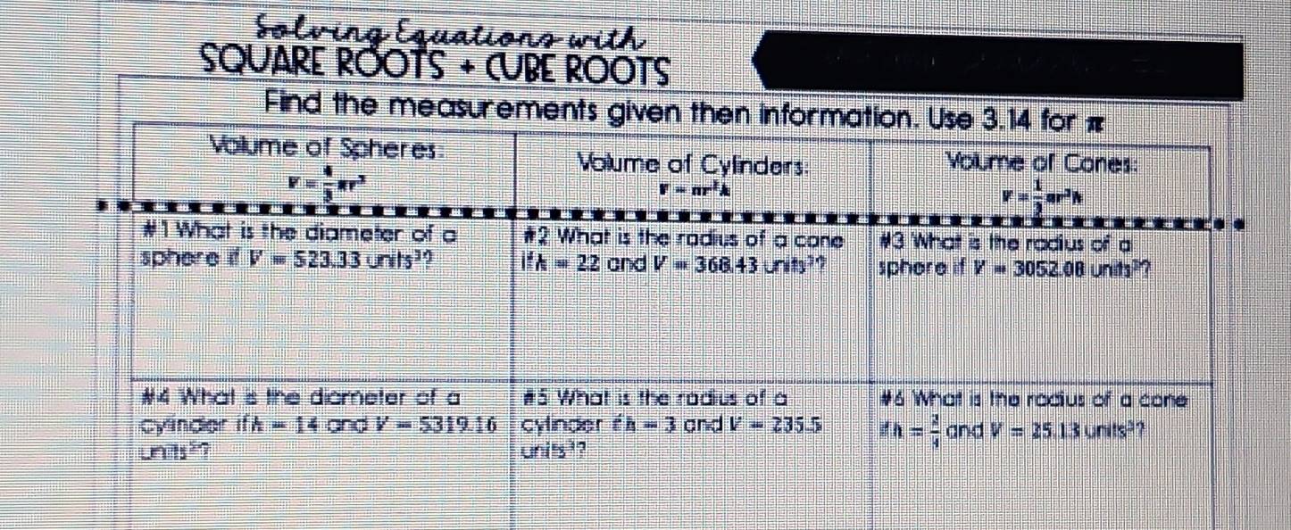 SQUARE RÕOTS + CUBE ROOTS
Find the measu