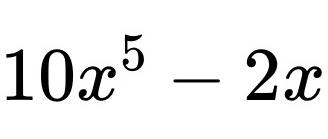 10x^5-2x