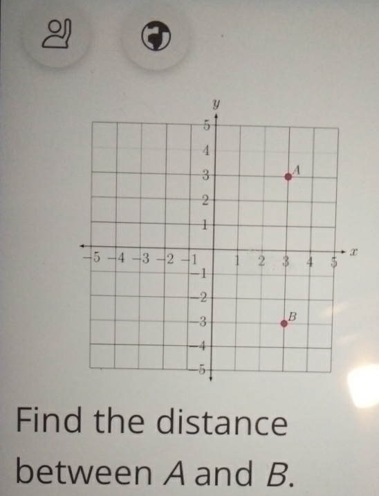 Find the distance 
between A and B.