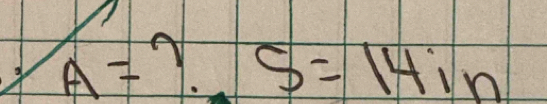 A= Y. S=14in