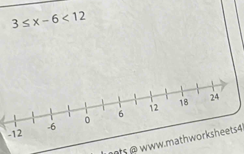 3≤ x-6<12</tex> 
s @ w ww.math worksheets 4