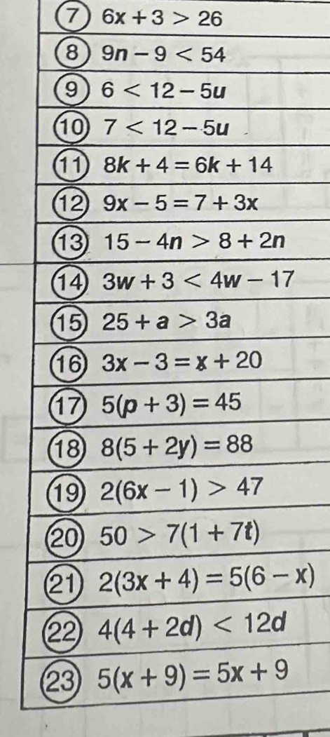 7 6x+3>26