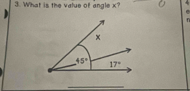 What is the value of angle x?
4
e
n
_