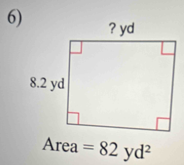 Area =82yd^2