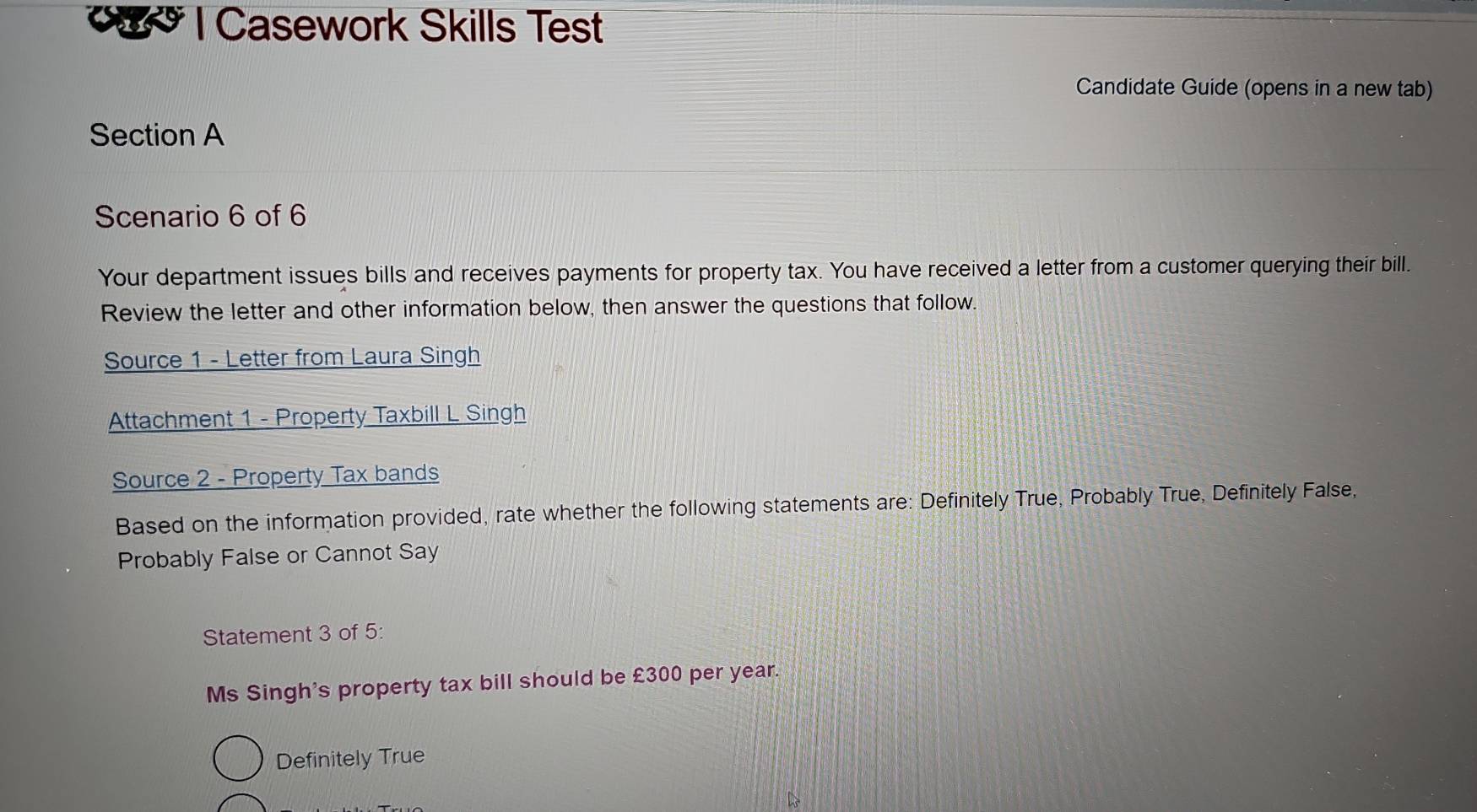 Solved: Casework Skills Test Candidate Guide (opens in a new tab ...