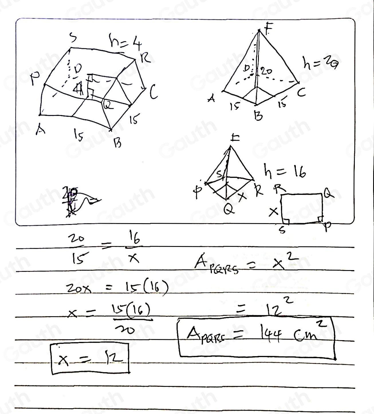 Solved: 2018 P2 / Q8 The diagram shows a pyramid ABCDE. The base of the ...