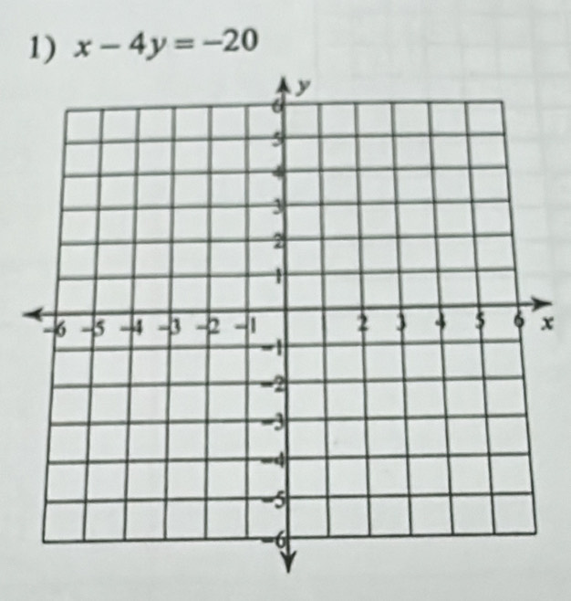 x-4y=-20
x