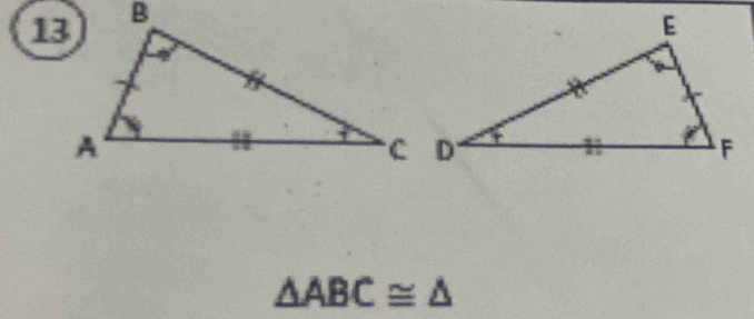 △ ABC≌ △