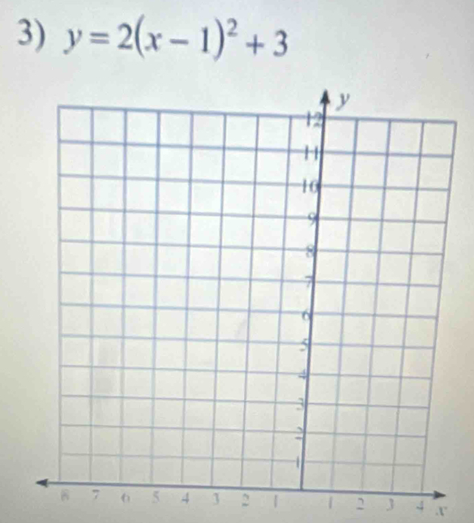 y=2(x-1)^2+3
2 | 1 2 3 4 x