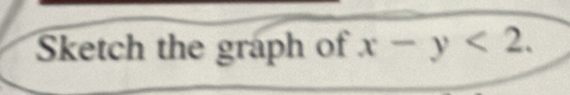 Sketch the graph of x-y<2</tex>.