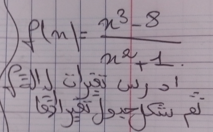 f(x)= (x^3-8)/x^2+1 