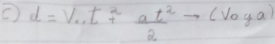 d=V_0, t^2+ at^2/2 -(v_0ya)