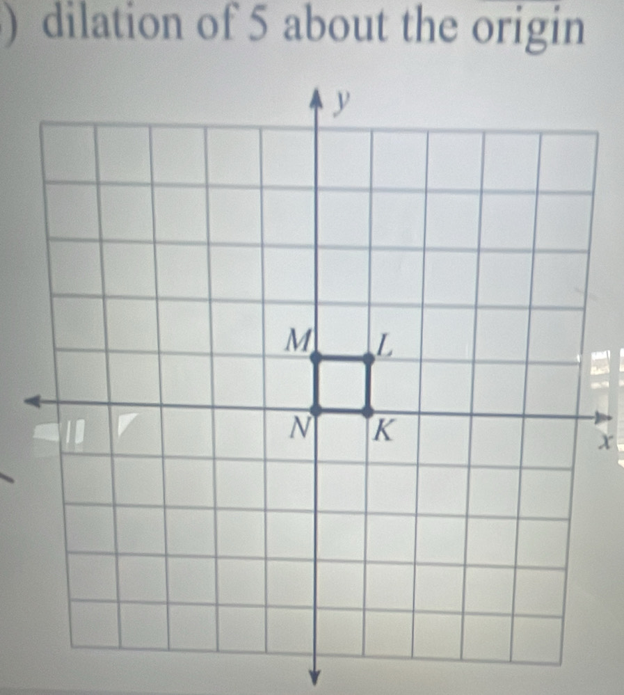 ) dilation of 5 about the origin
x