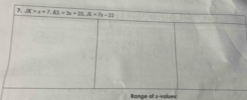 Range of x-values: