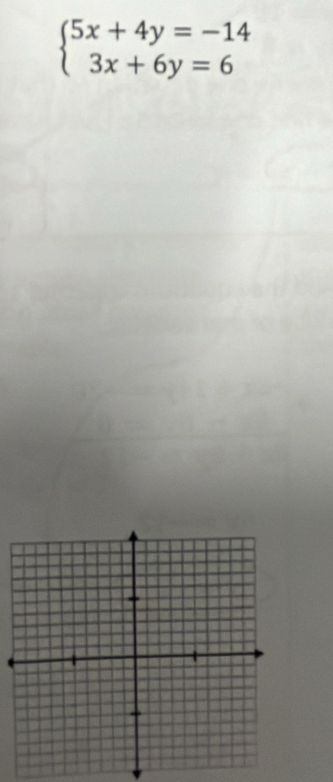 beginarrayl 5x+4y=-14 3x+6y=6endarray.