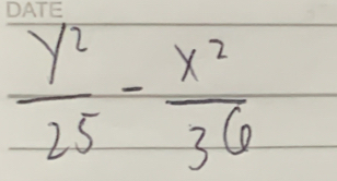  y^2/25 - x^2/36 