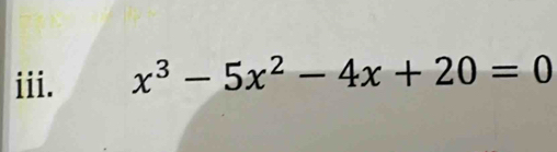 x^3-5x^2-4x+20=0