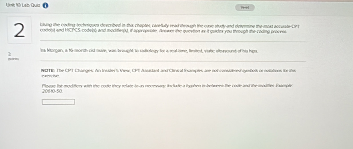 Solved: Lab Quiz Saved Using the coding techniques described in this ...