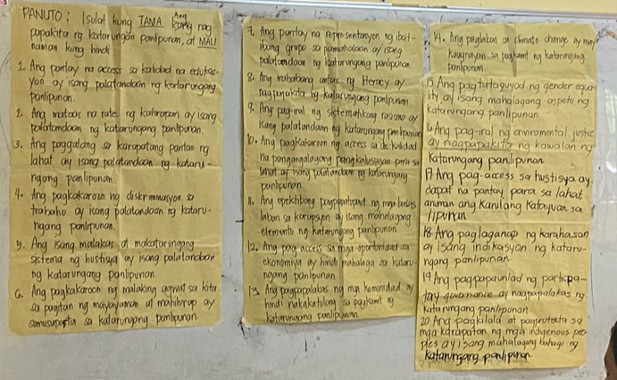 PANUTo: I sulat king Ihnng rg 7. Ang pantay na representanyon ng iboit- H. Ang paglabon on chmate change ay maye
papakita rg kntarungan ponlipunan, at Mall ibong grape sa pamahaloan of 1song Kaugnayan ia poakont ng katoringing
naman kung hindi panlpunan
polalandoan ng keatorungong panlpuica
1. Ang pontay ra access so kaldad na edutas. 8. Ang makabang antas ry Heracy ay 5. Ang pagtatoguyad ng gender equr
you ay isong palatandam ng kontorungong ragpanakita bg kularuagong ponlipnm Katarungong panlipunan
Iy ay isang manalagang aspetong
panlipunon 9. Ang paginal ng sistemanhking rasono ar
2. Ang matoos na rate ng kahoragan ay isong kang palatandaan ng kintonungang pnlpunion KAng pag-iral ng enviromentol jushe
polontandaan ng katarungang panlpunan. D. Ang pagkakuroon ng access sa de koldad ay nagpapakita ng kawalan ng
3. Ang poggalang sa karapatong pantao rg na pongangalagong pangkinlusugan para so Katarungang panlipunan
lahat ay isang palatandaan ng keharu Whatf lsong plah andoon ny kellowungarg BAng pag-access sa hustisya ay
ngong panliponan
panlpunan dapat na pantay para sa lahat
4. Ang pagkakaroin ng diskrmmasyon sa 1. Ang opekhiboog payppantupod ny map banlas anuman ang Kanulang Katayuan sa
trabaho oy icong palatandoon ng kntaru. laban sa korupsgon y isang mahalagong liponan
ngang panlipunan elemento ny kntaningong panlpunan 18Ang paglaganap ng karahasan
3. Ang isang malakas of makataringang 12. Ang pag access sa mga opartoridad sa ay isang indikasyon ng katoru.
sistema ng hustisya ay isong palatandban exonominga ay hind mahalinga sa katory ngang panlipunan
ng katarungong panlipunan ngang panlpunan 19 Ang pagpapaunlad ng parhopa-
G. Ang pagkakaroon ng malaking agreat sa kite 13 Ang pagpapalatas ng my kemindad oy fay governance ay nagpapalakas ng
sa pagitan ng mayayaman at mahinrop ay hindi nakakatulong su pagkant ng Kata rungang panlipunan
somusuparta sa katarungong pomlpunan katurungong panlipuuan 20 Ang pagkilala at pagprotecta so
mgakdrapaton ng mga indgenous peo
Ples ayisang mahalagong bahagi ng
kataningang ponlipuar