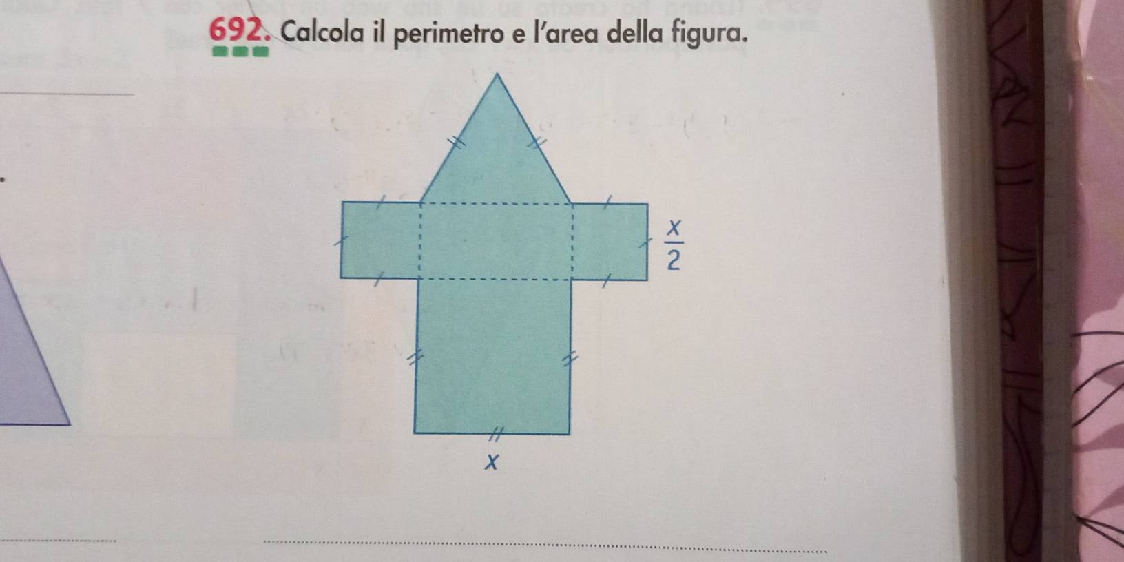 Calcola il perimetro e l'area della figura.
_
_