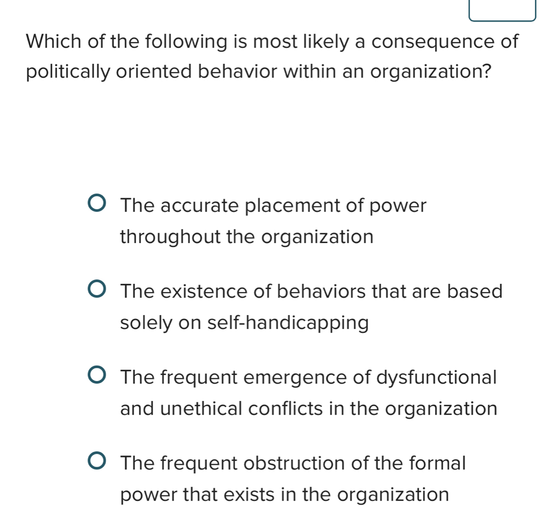 Solved: Which of the following is most likely a consequence of ...