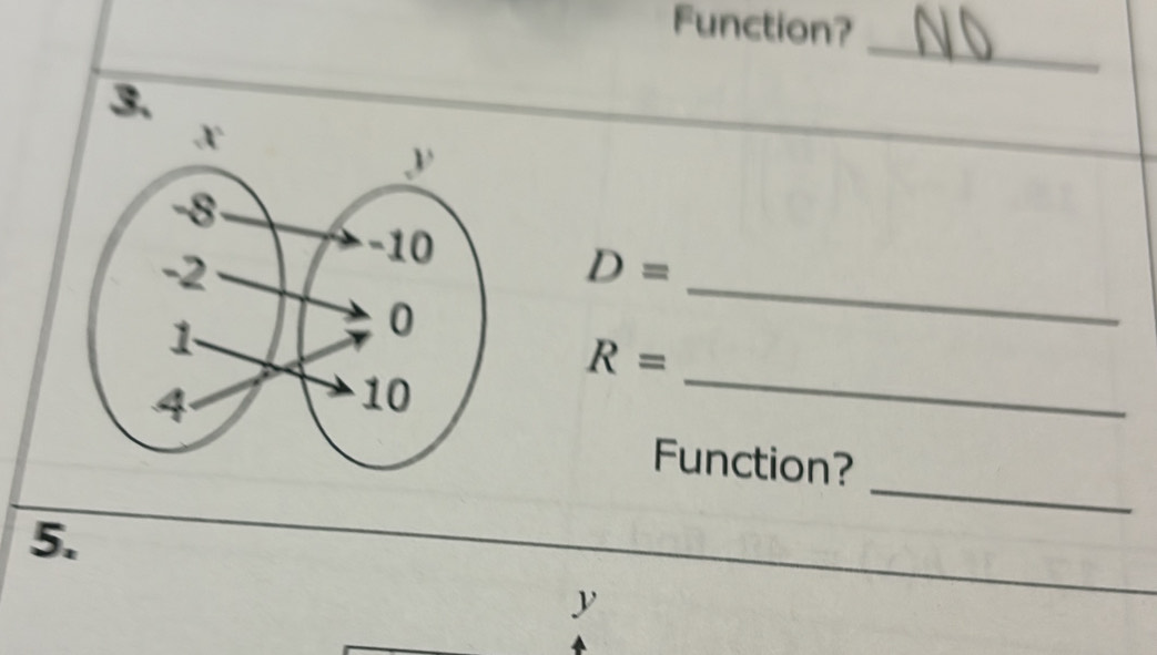 Function? 
_ 
3.
D=
_
R=
_ 
_ 
Function? 
5.
y